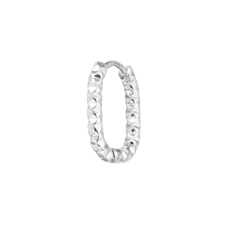 Marlù |Orecchino ovale 1,8 cm trama diamantata