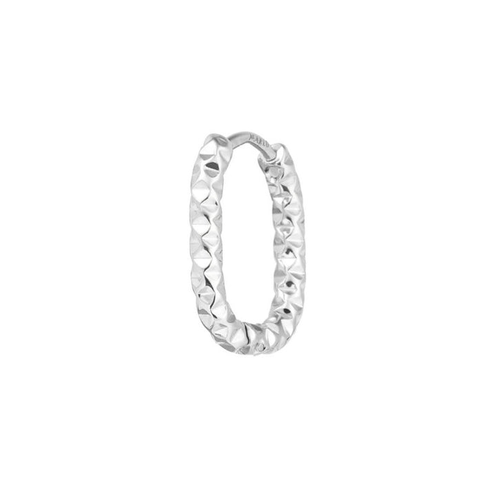 Marlù |Orecchino ovale 1,8 cm trama diamantata
