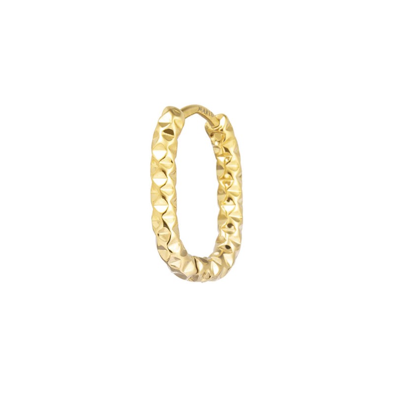 Marlù |Orecchino ovale 1,8 cm trama diamantata