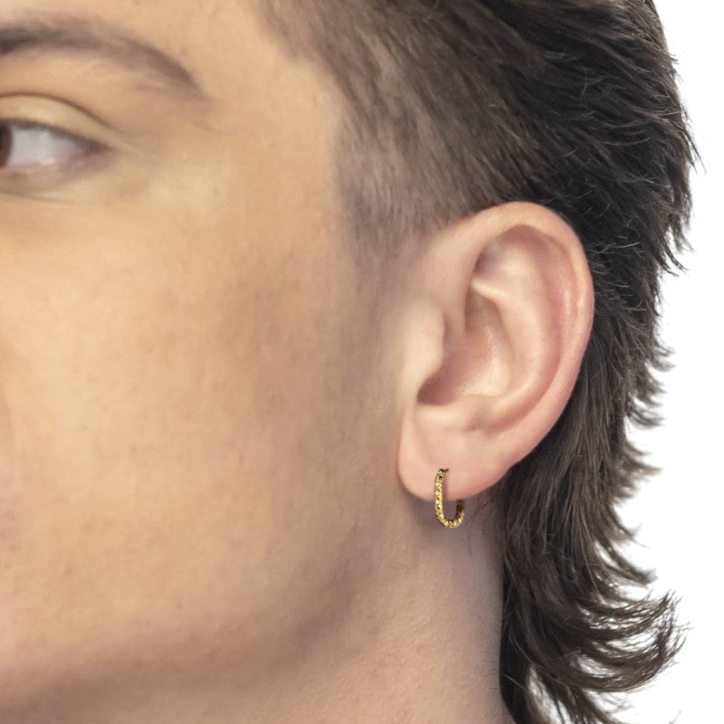 Marlù | Orecchino ovale 1,8 cm trama diamantata