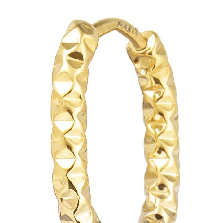 Marlù |Orecchino ovale 1,8 cm trama diamantata
