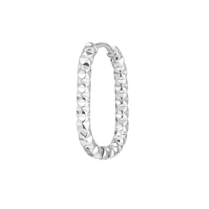 Marlù |Orecchino ovale 2,1 cm trama diamantata