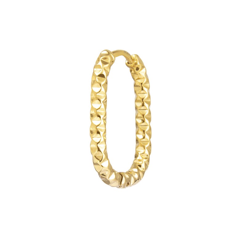 Marlù |Orecchino ovale 2,1 cm trama diamantata