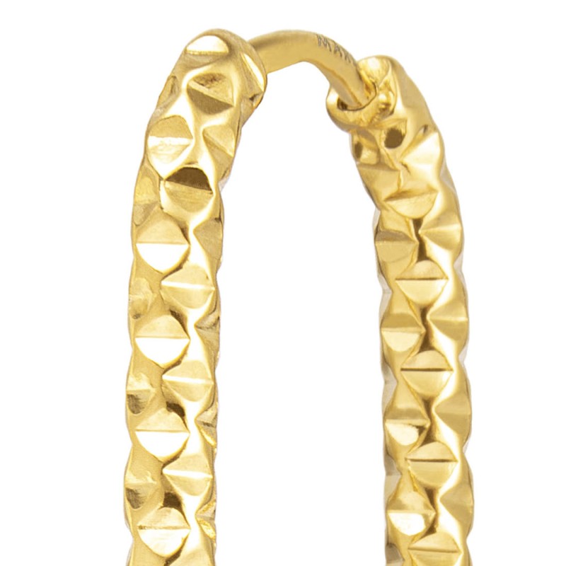 Marlù |Orecchino ovale 2,1 cm trama diamantata