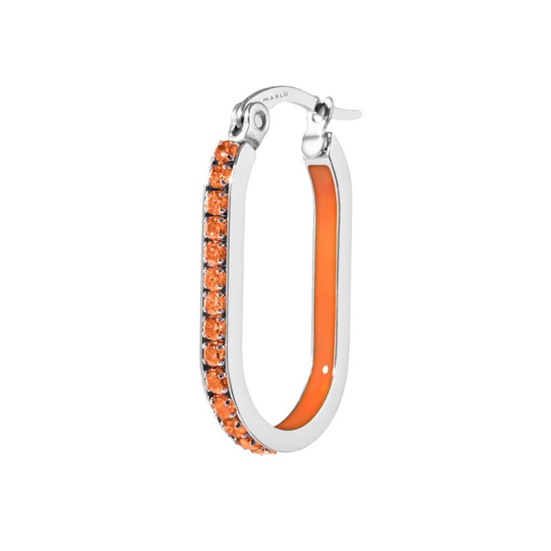 Marlù | Mono orecchino ovale con zirconi e smalto