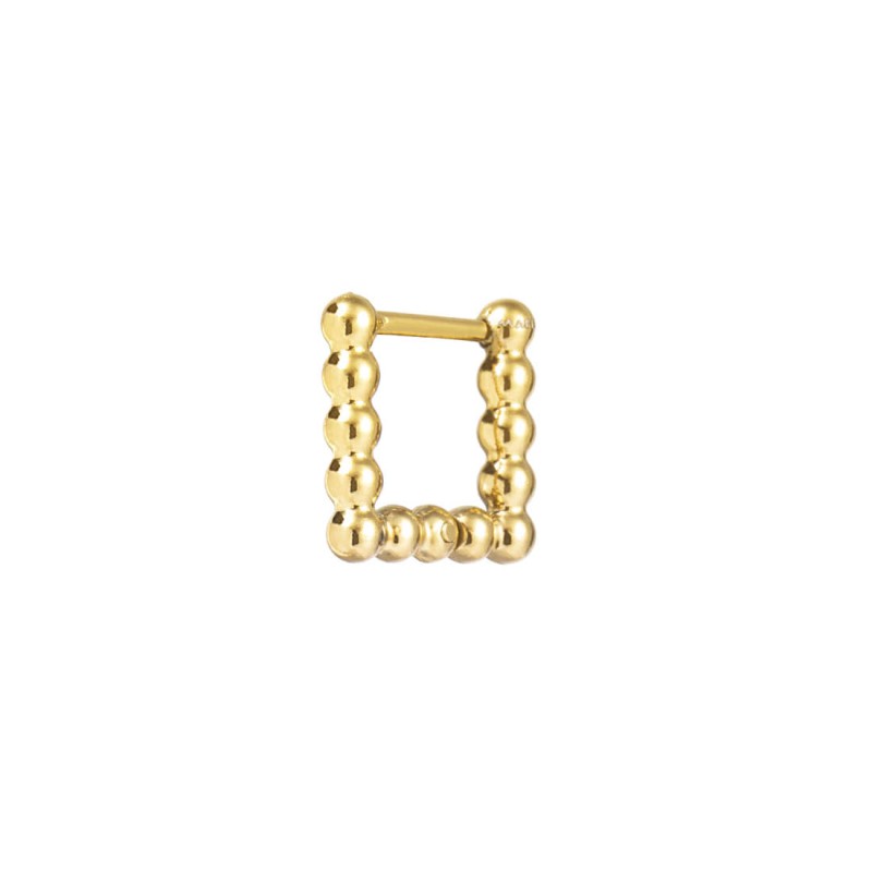 Marlù |Orecchino quadrato 1,1 cm trama con sfere