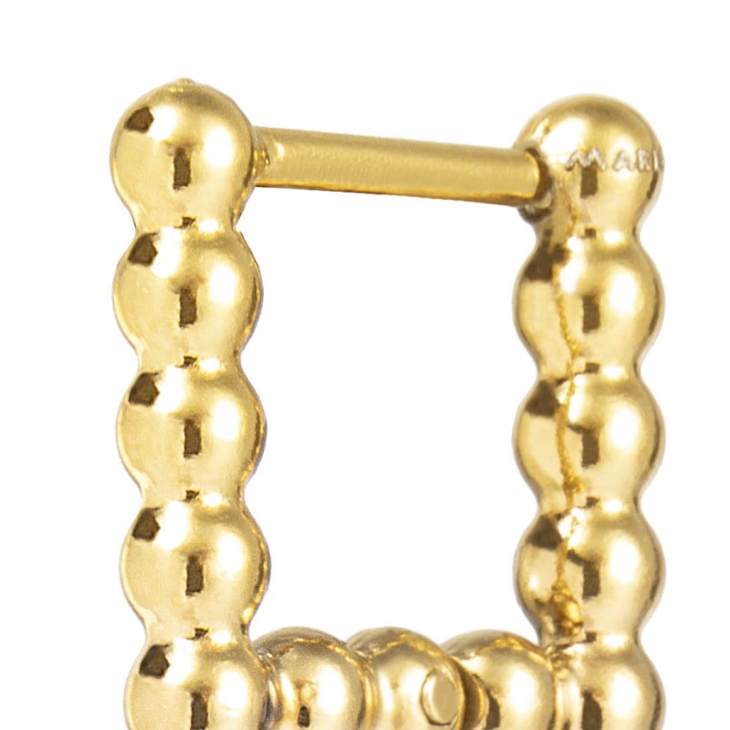 Marlù |Orecchino quadrato 1,1 cm trama con sfere