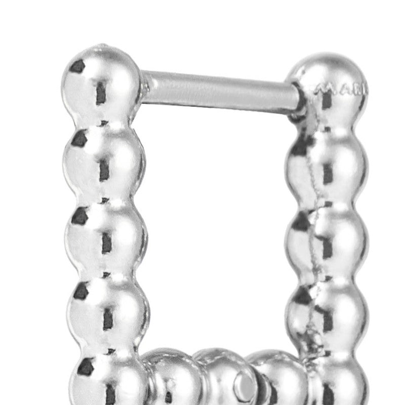 Marlù |Orecchino quadrato 1,1 cm trama con sfere