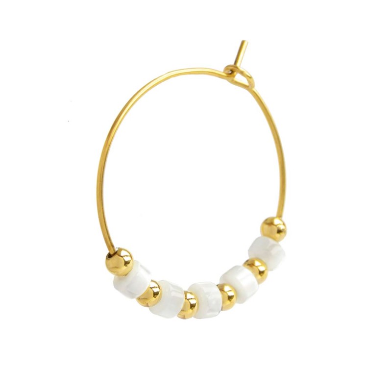 Marlù | Orecchino a cerchio con pietre a rondelle