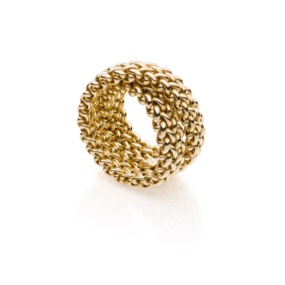 UNOAERRE | Anello in Argento Dorato ad Intreccio