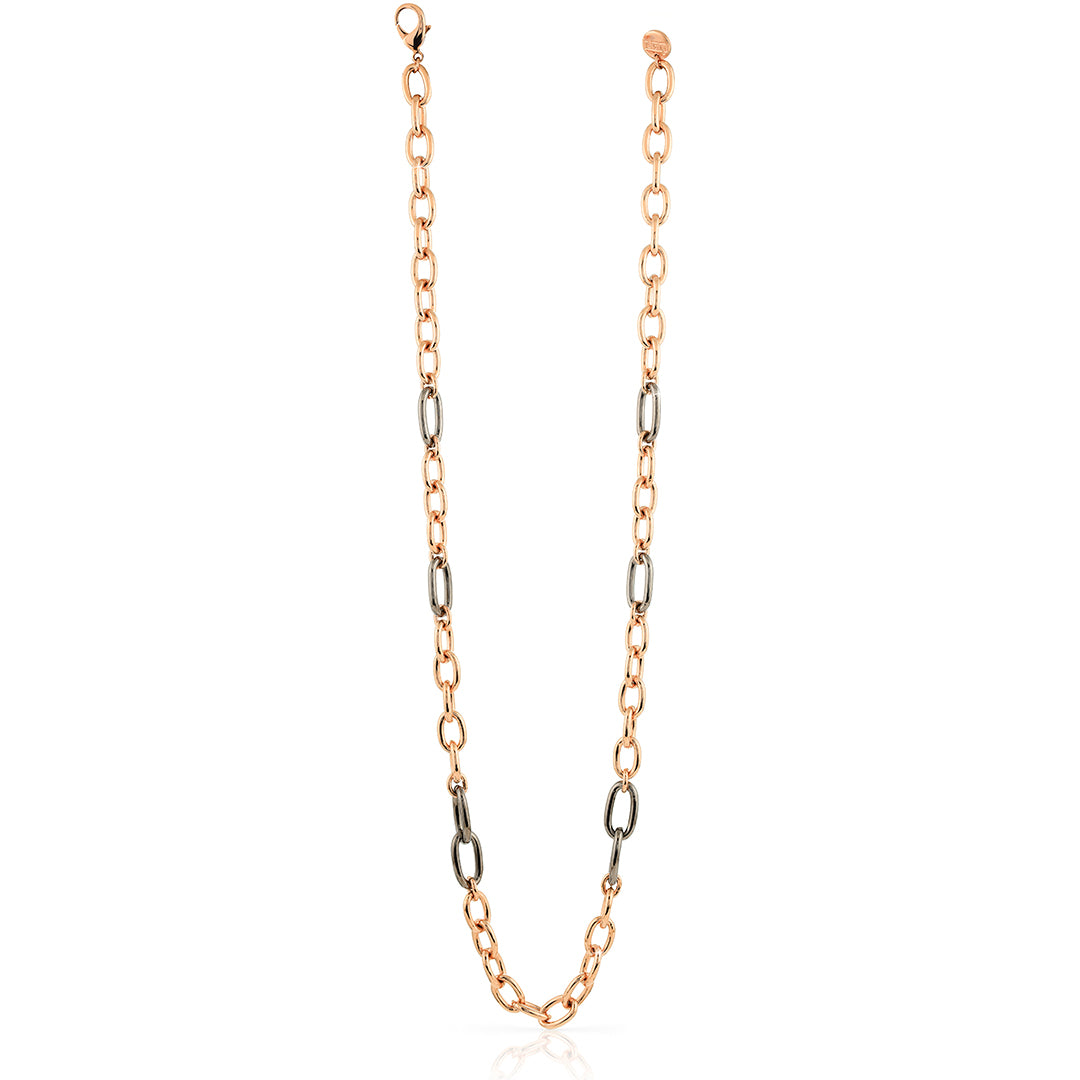 UNOAERRE | Collana in bronzo dorato rosa e nero