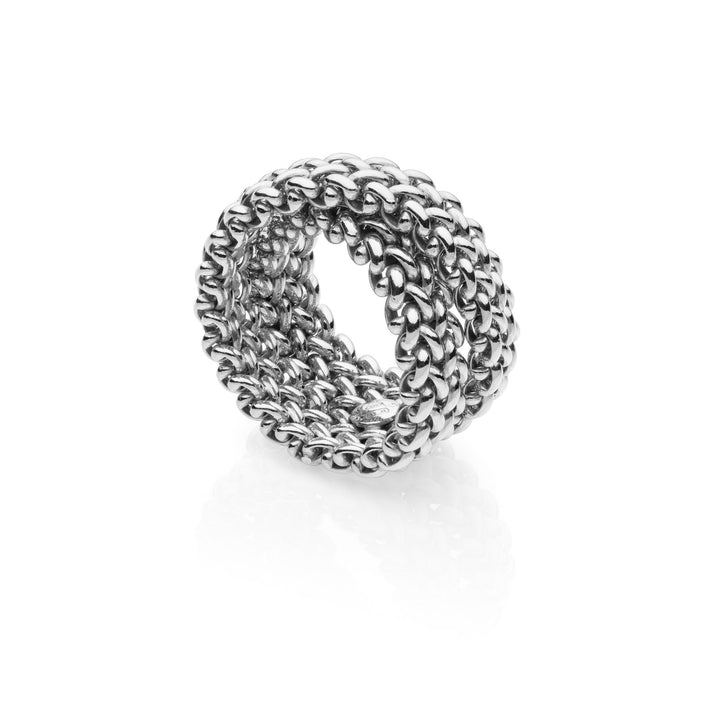 UNOAERRE | Anello in Argento Dorato ad Intreccio
