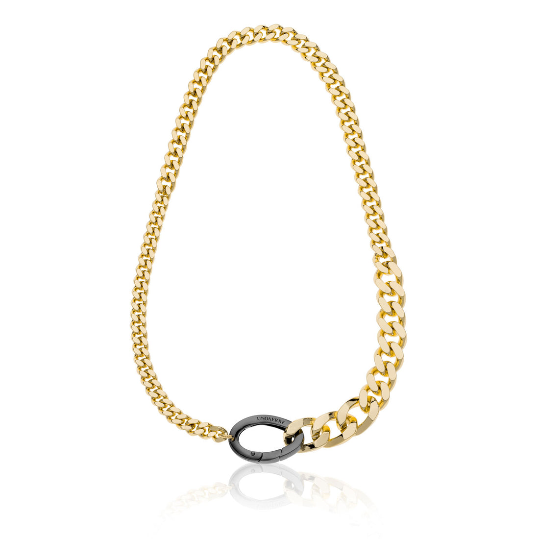 UNOAERRE | Collana grumetta con moschettone nero