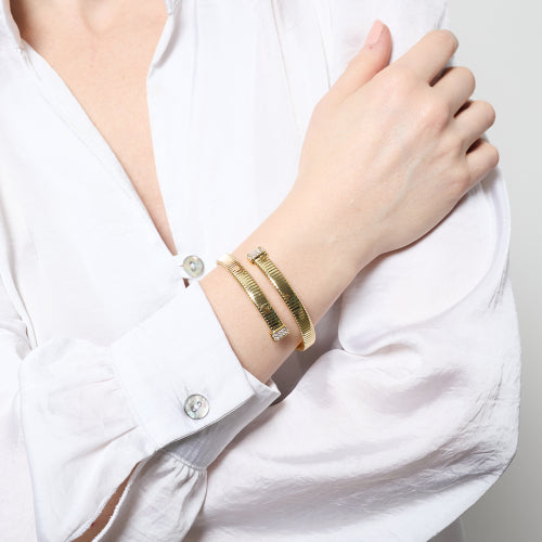 UNOAERRE |Bracciale tubogas con zirconi