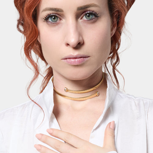 UNOAERRE |Collana tubogas con zirconi