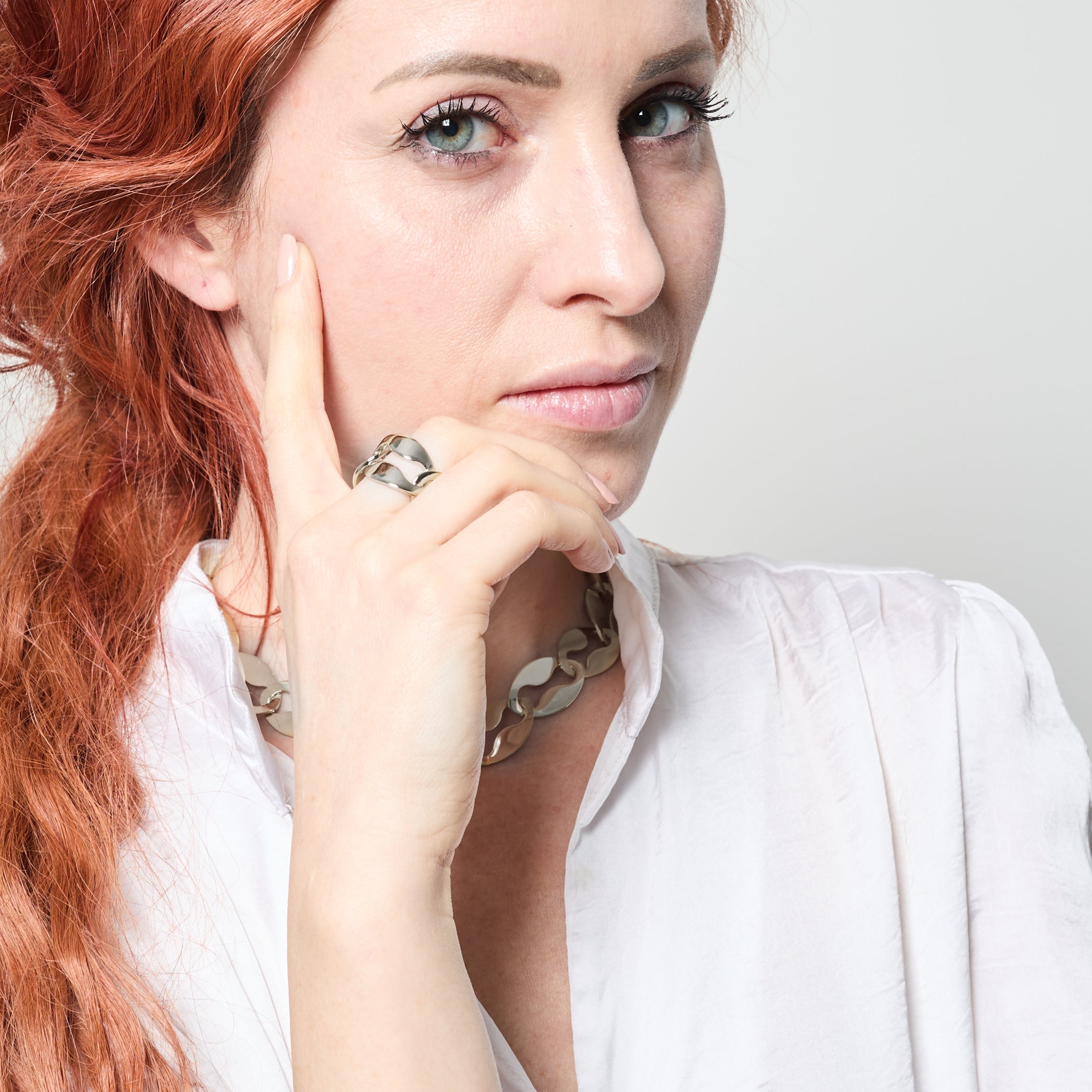 UNOAERRE | Anello maglia marina argentata