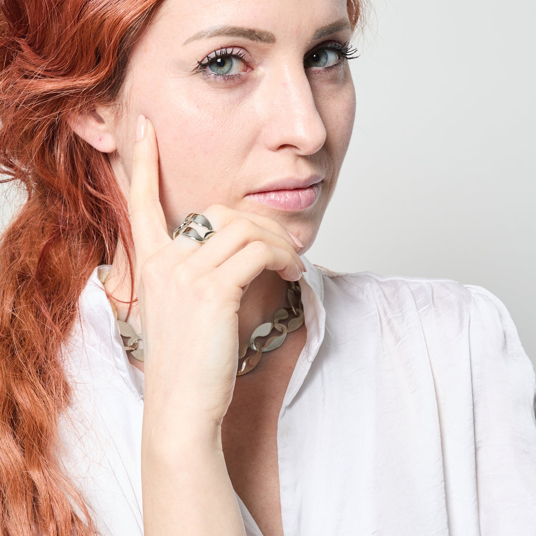 UNOAERRE | Anello maglia marina argentata