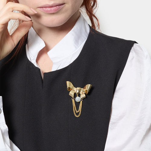 UNOAERRE | Spilla con fiocco e perla