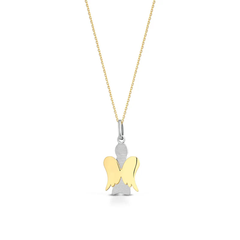 Roberto Giannotti | Collana con angelo in oro bianco e ali in oro giallo