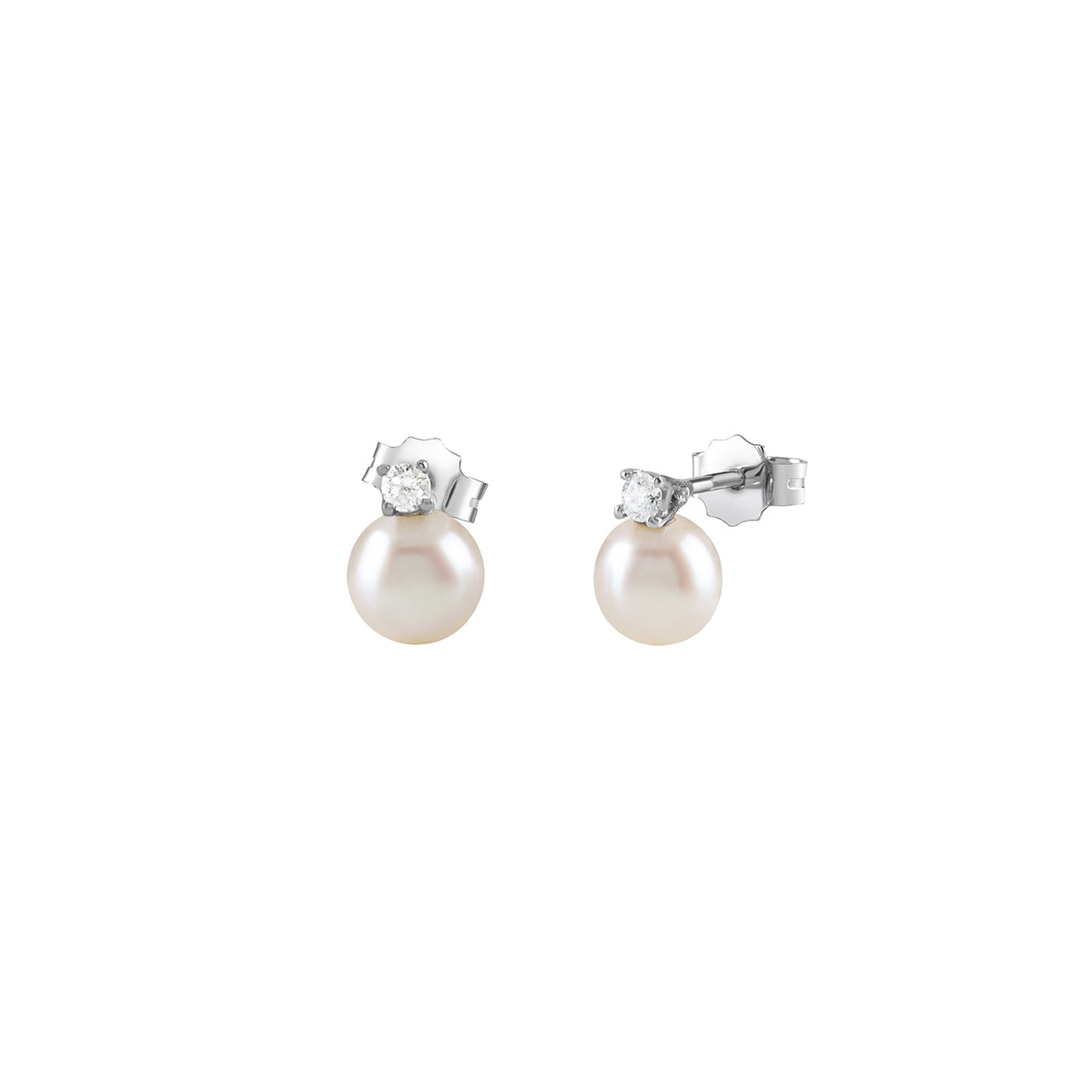Bliss Gioielli | Orecchini in oro bianco con diamanti e perle Paradise