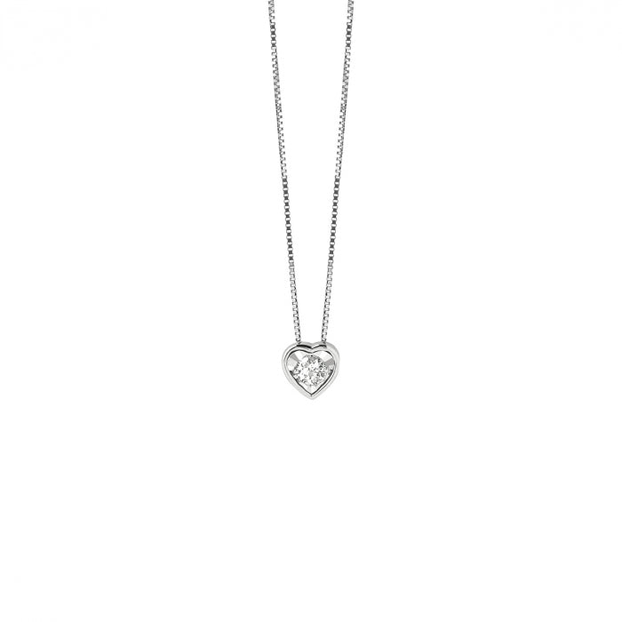 Bliss Gioielli | Collana cuore in oro bianco e diamanti