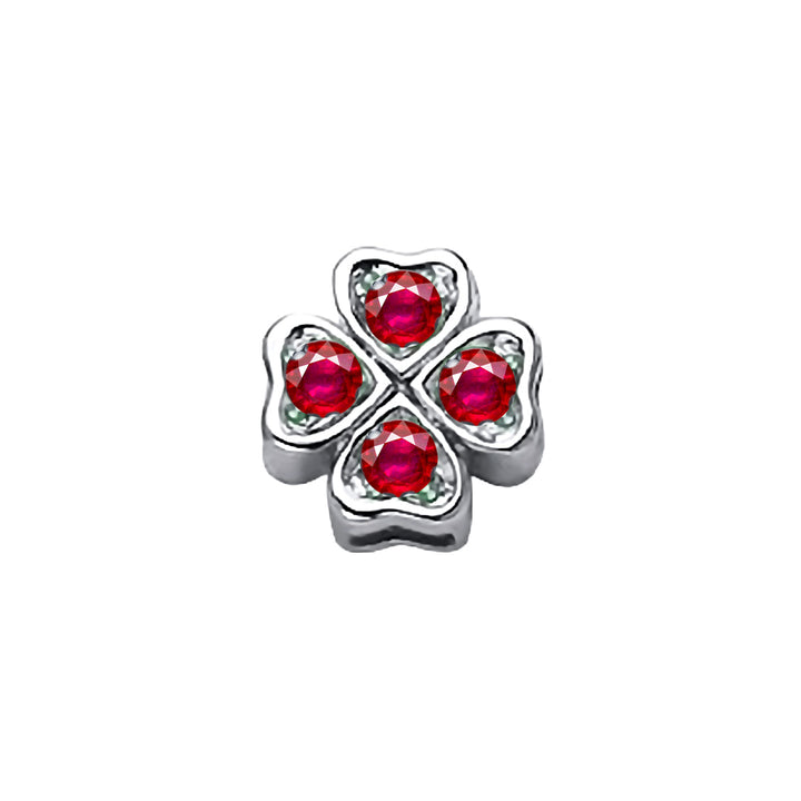 Elements | Quadrifoglio in oro bianco e rubini