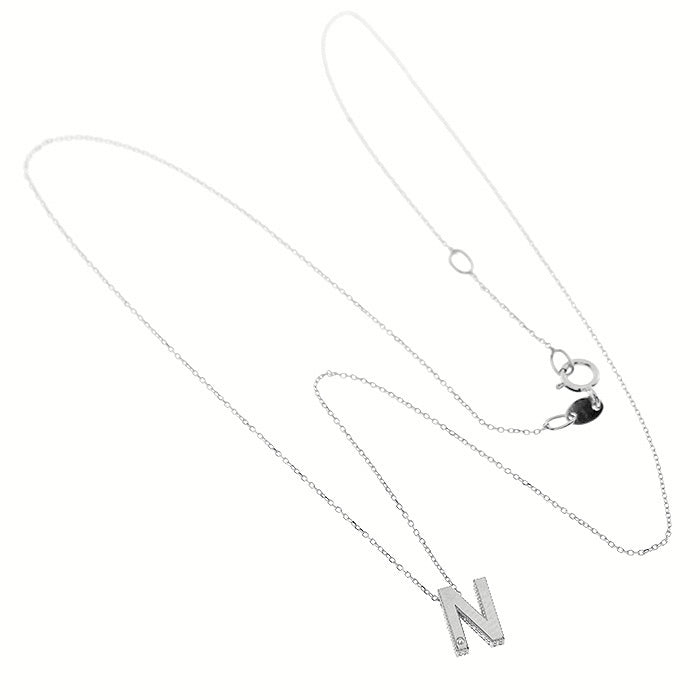 Bliss Gioielli  | Collana iniziale oro bianco 9kt