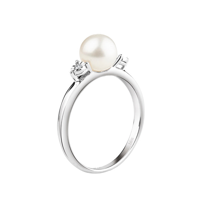 Bliss Gioielli  | Anello perla con diamanti