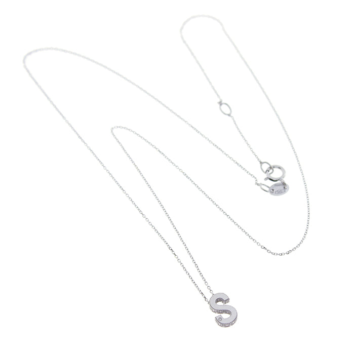 Bliss Gioielli  | Collana iniziale oro bianco 9kt