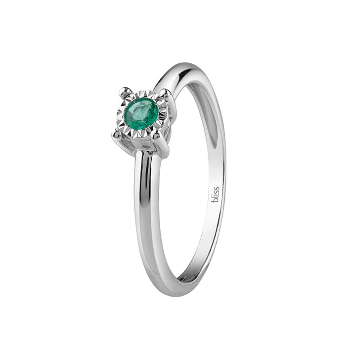 Bliss Gioielli | Anello in oro bianco con smeraldo
