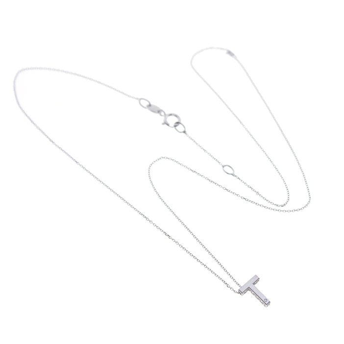 Bliss Gioielli  | Collana iniziale oro bianco 9kt