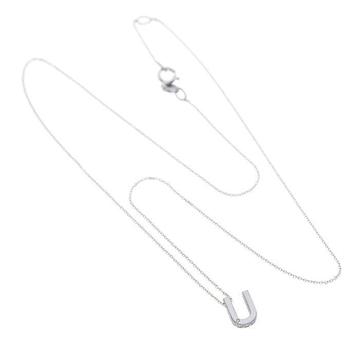 Bliss Gioielli  | Collana iniziale oro bianco 9kt