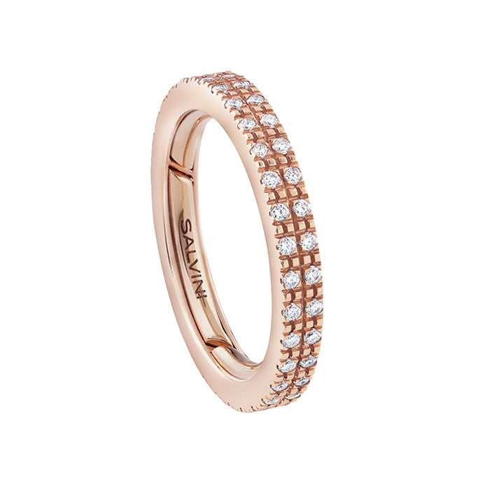 Salvini Gioielli | Anello Per Sempre veretta pavè in oro rosa