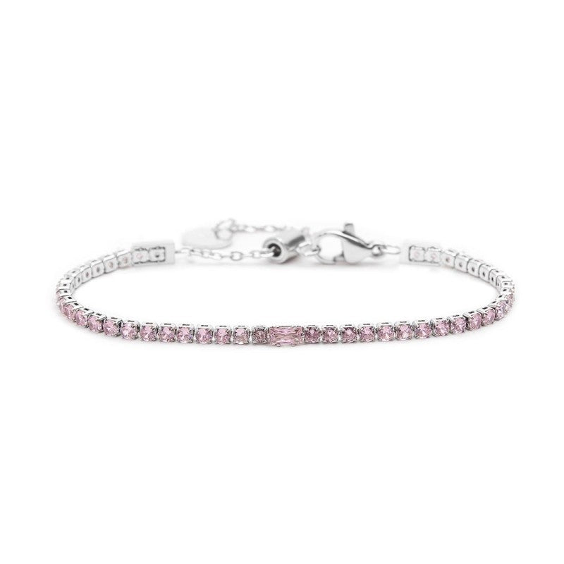 Bracciale tennis in argento con zirconi bianchi e rossi | Gioielleria Online Bracciale tennis in argento con zirconi bianchi e rossi | Gioielleria Online