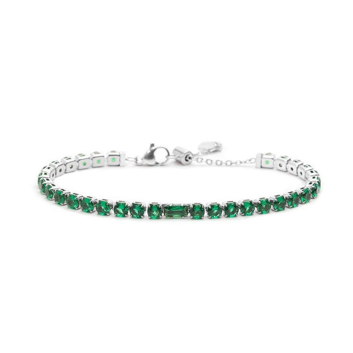 Marlù | Bracciale tennis 4mm con zircone centrale