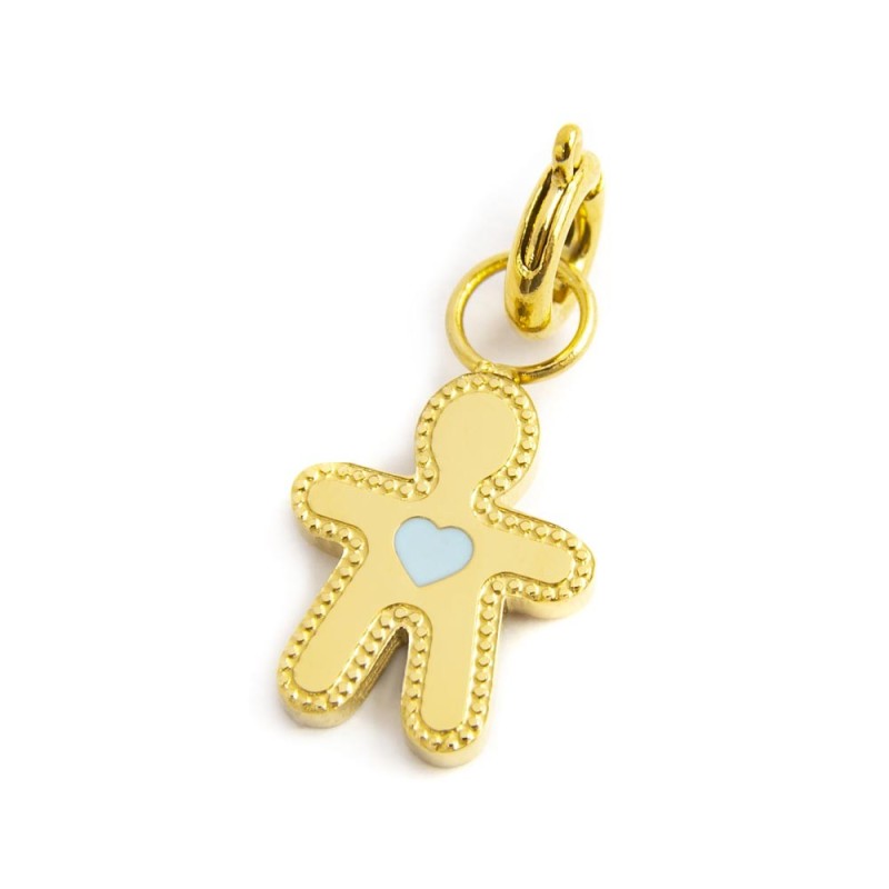 Marlù | Charm bimbo cuore smalto azzurro