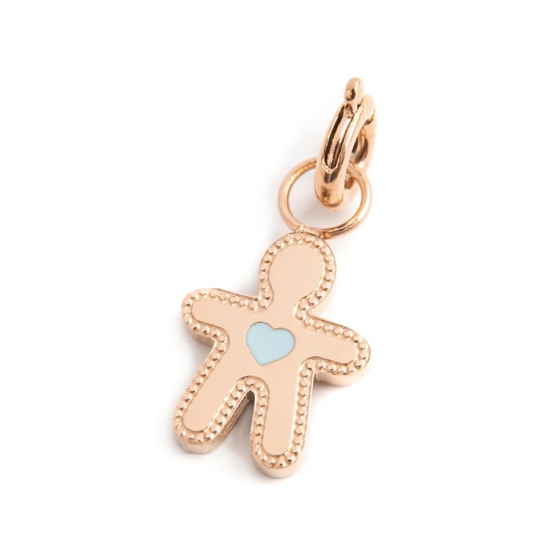 Marlù | Charm bimbo cuore smalto azzurro