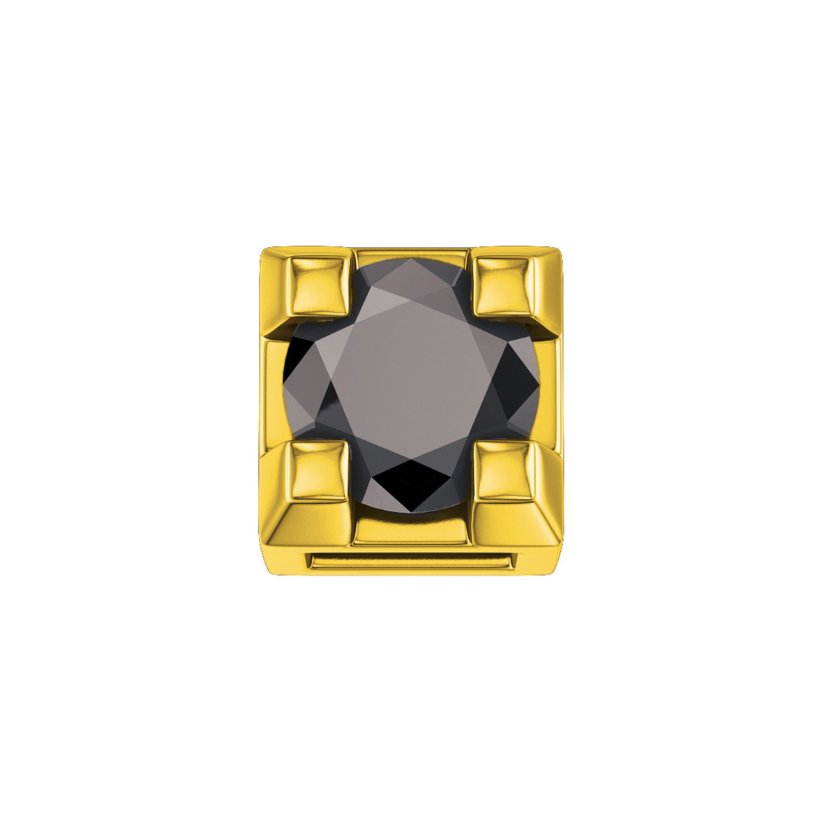 Elements | Griffe 0,02 ct in oro giallo e diamante nero