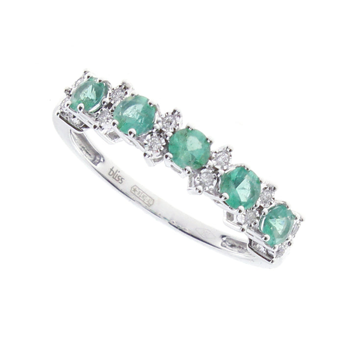 Bliss Gioielli | Anello Rugiada Colors con smeraldi e diamanti
