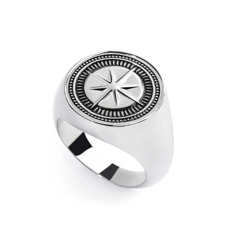 Maglietta Rosa Dei Venti Per Appassionati Di Vela - Nero Antico, Cotone