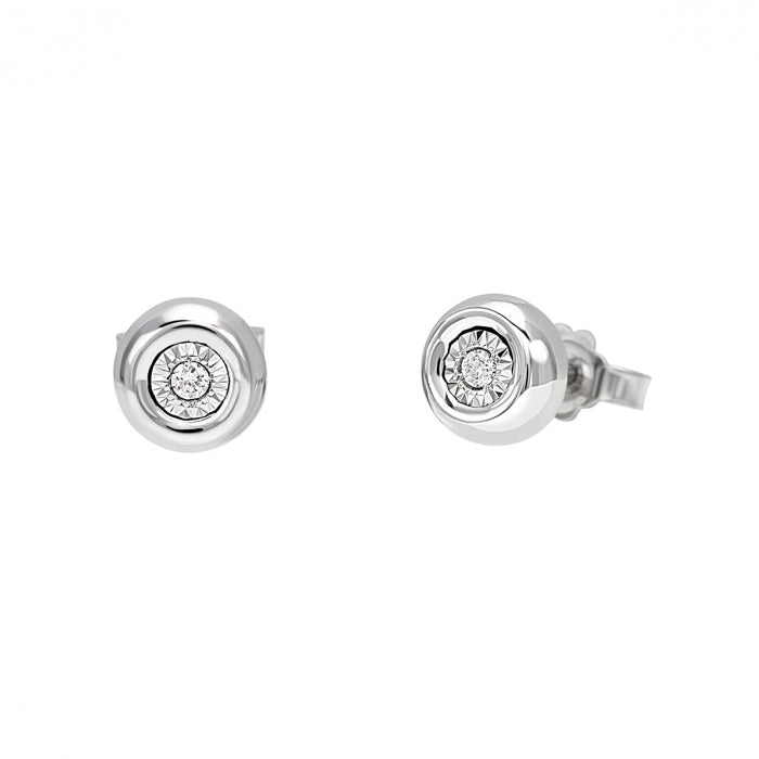Bliss Gioielli | Orecchini punto luce diamanti e oro bianco 18kt