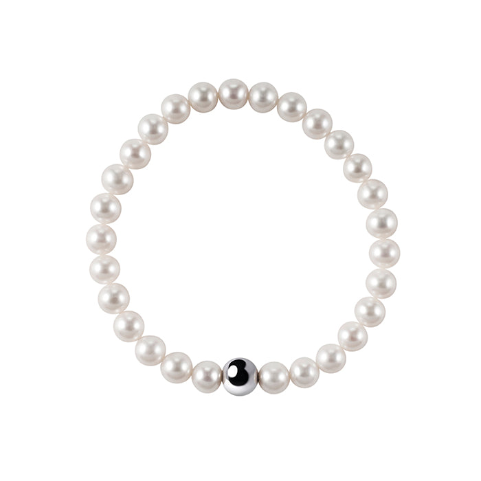 Bliss Gioielli  | Bracciale perle Paradise con sfera in oro bianco 18 kt