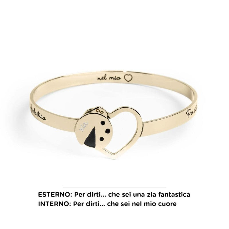 Bracciale Per Zia 'Io Amo La Mia Super Zia' – Gioiello In Acciaio Inox Con Cuore E Cristallo, Regalo Compleanno Natale